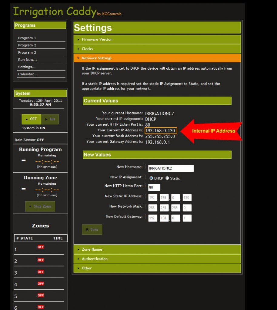 Internal IP Address Internal IP Address